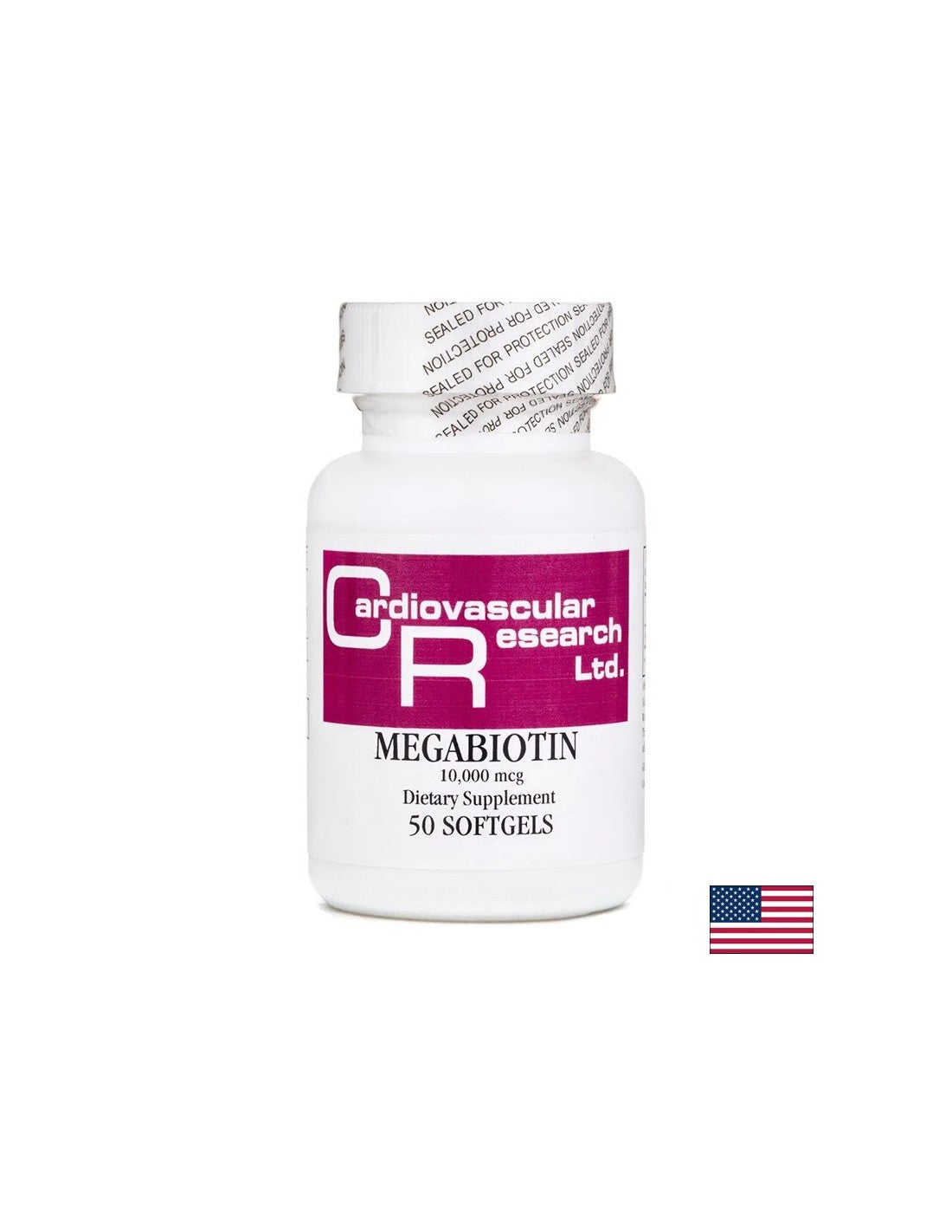 Cheveux, peau et ongles - méga biotine (vitamine B7), 10 000 µg x 50 capsules softgel