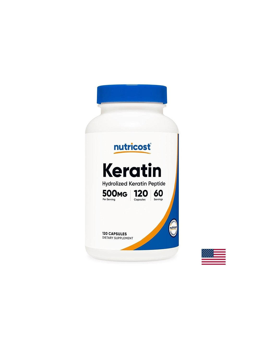 Cheveux, peau, ongles - kératine (peptides de kératine hydrolysée), 250 mg x 120 capsules