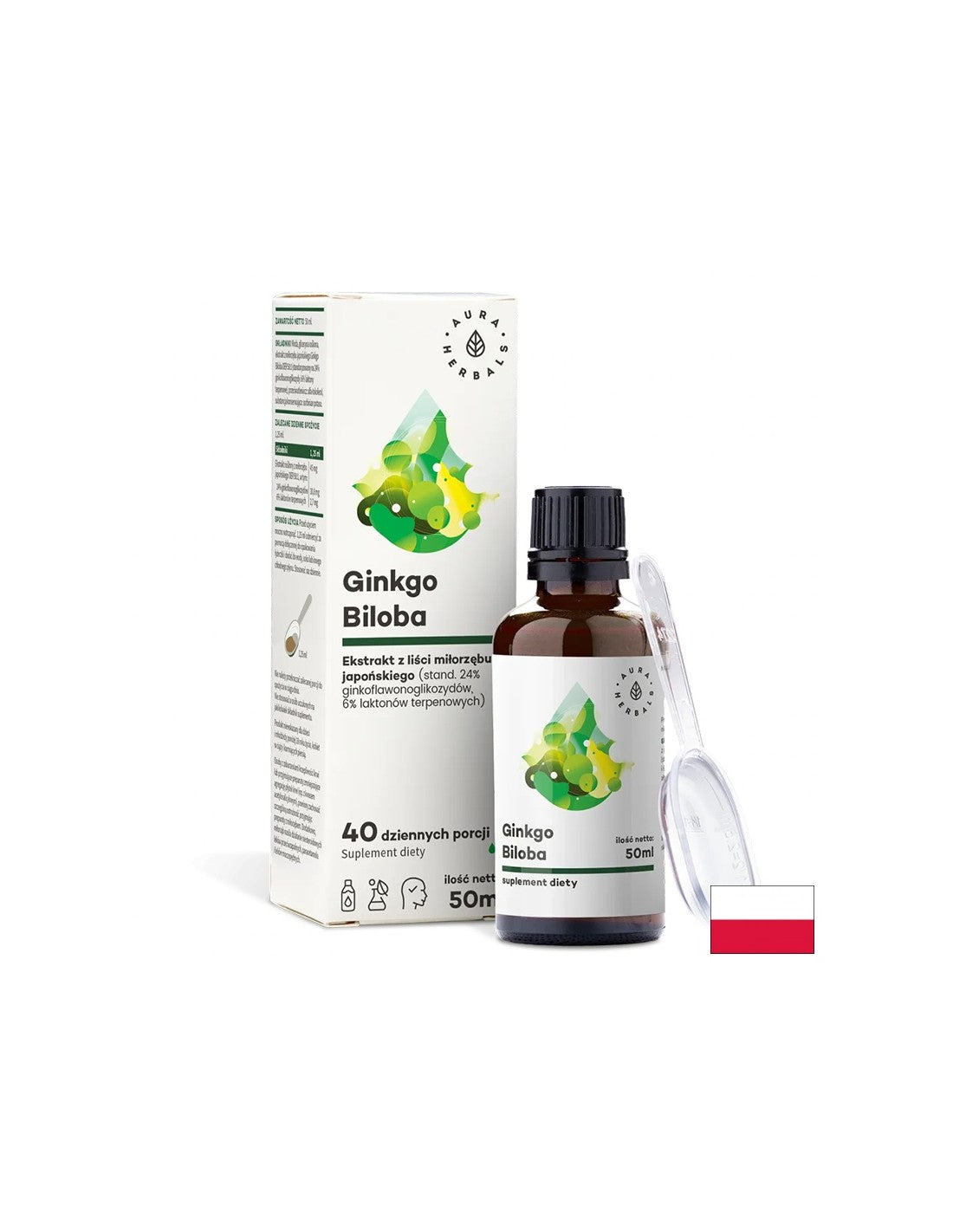 Circulation et fonction cérébrale - Ginkgo Biloba, 50 ml <tc>Aura Herbals</tc>