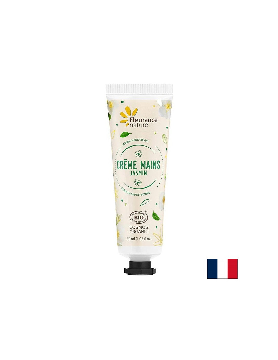 Crème pour les mains avec extrait de jasmin, beurre de karité et aloe vera, 30 ml de nature floue