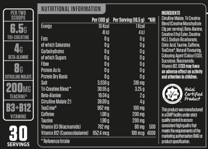 Abe échantillon sachet | All Black Everything avant l'entraînement - 12,5 grammes