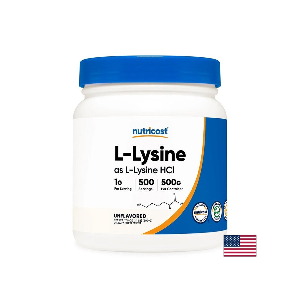 L-lysine - Protection immunitaire et réparation des tissus, 500 g de poudre