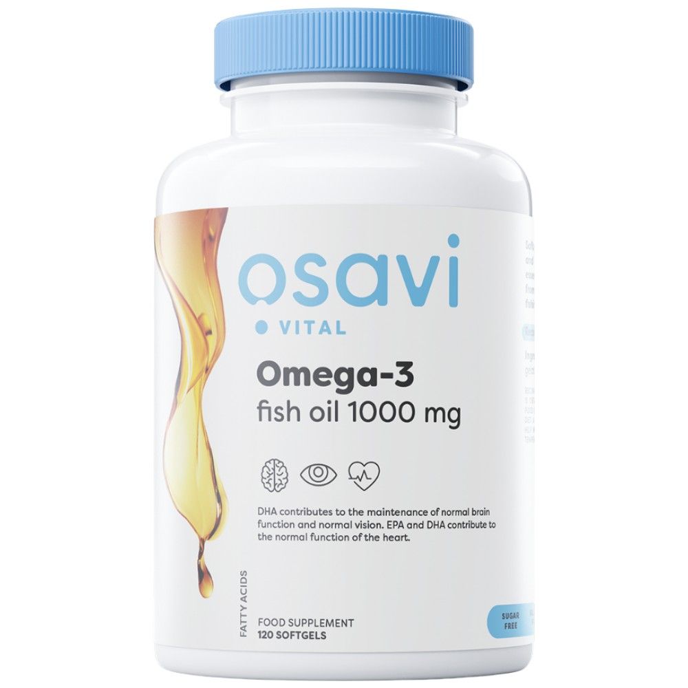 Omega 3 huile de poisson 1000 mg | Molecularment distillé - 120 capsules de gel