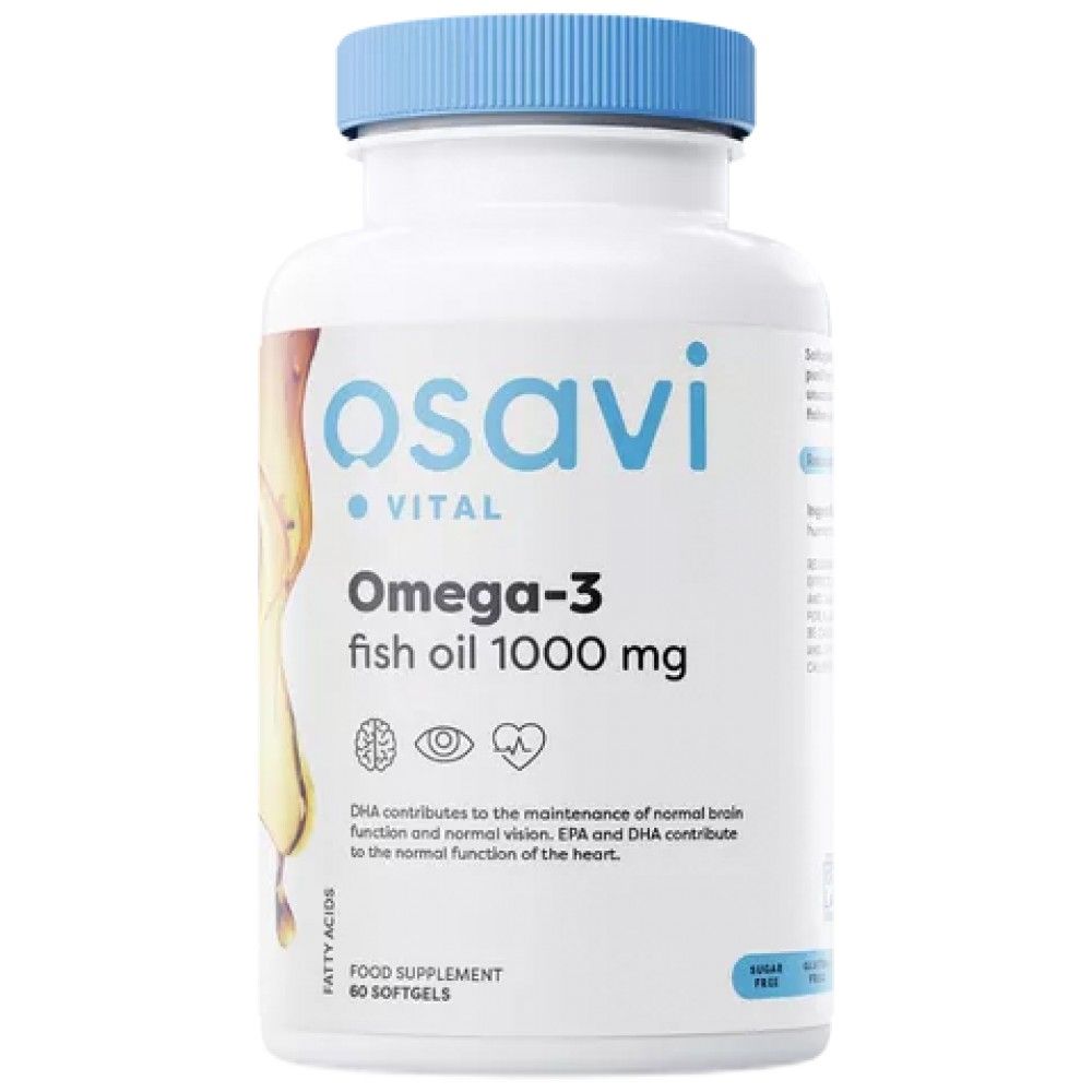 Omega 3 huile de poisson 1000 mg | Molecularment distillé - 60 capsules de gel