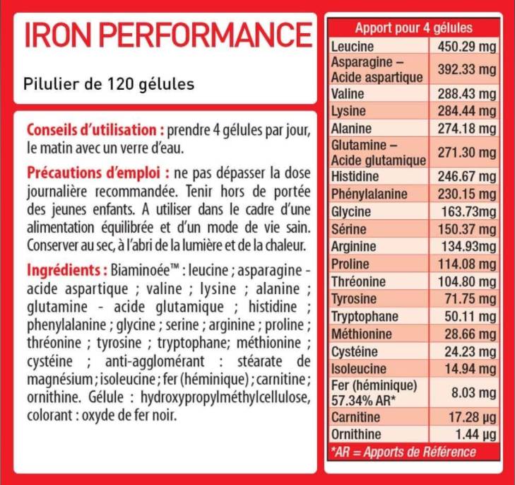 Iron | Performance EAA - Acides aminés essentiels - 120 capsules de gel