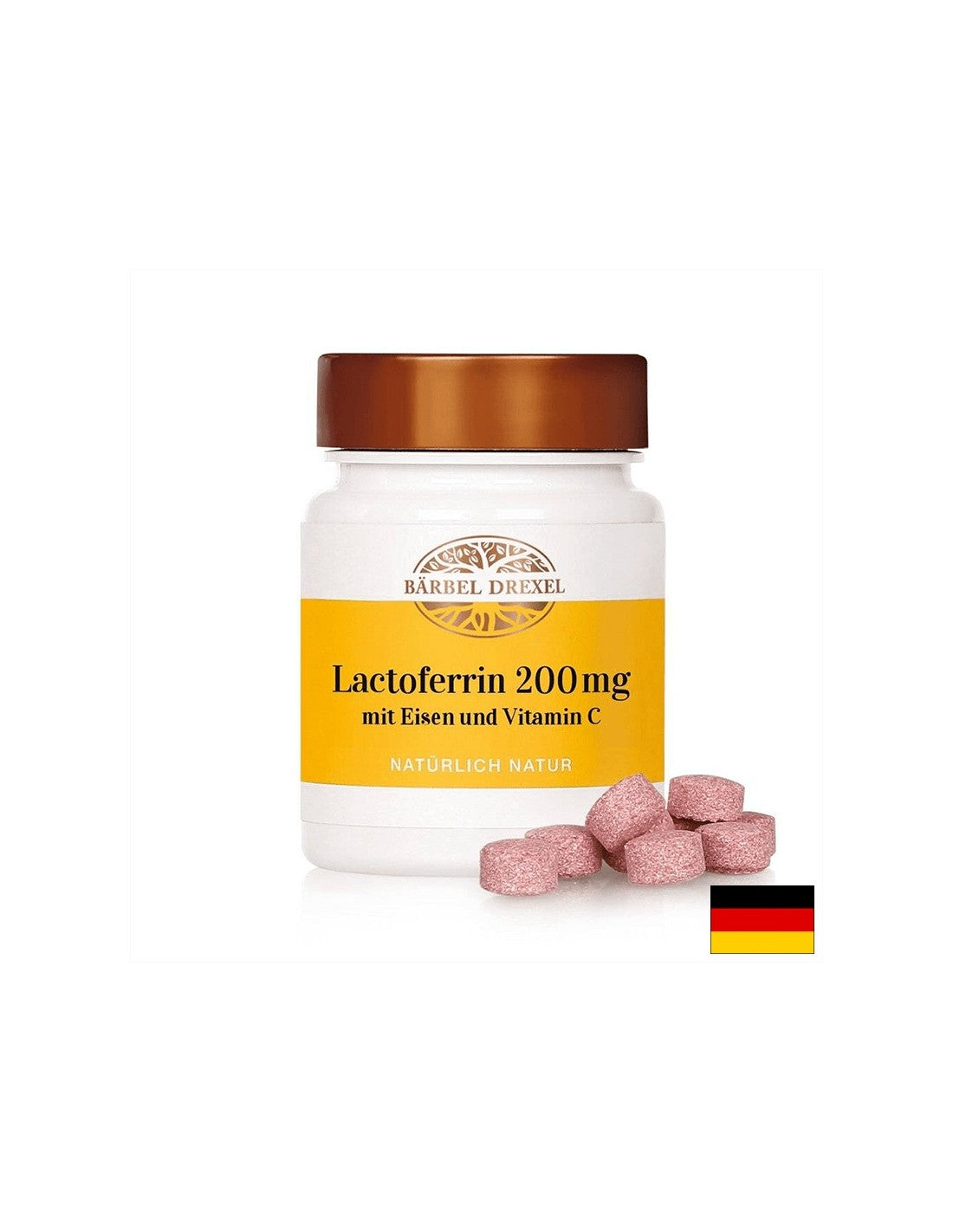 Lactoferrine + fer et vitamine C des hanches de rose - formule anti-anémique et tonique, 60 passes