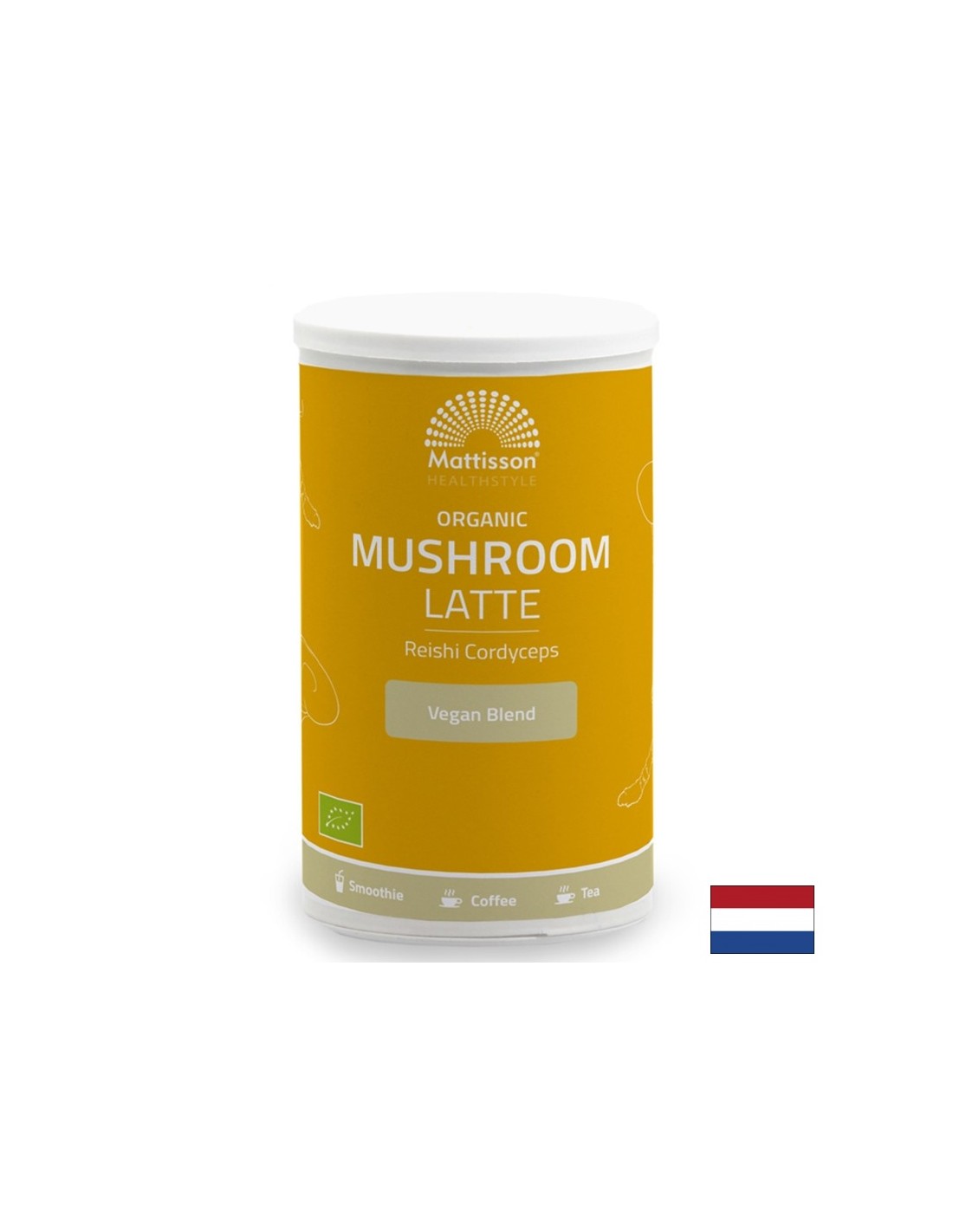 Latte avec reishi et bio cordyceps (aromatisé avec du cacao et de la cannelle), 160 g