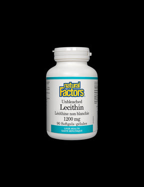 Unbleached Lecithin 1200 mg - 90 Gel capsules - Nutra Best Europe