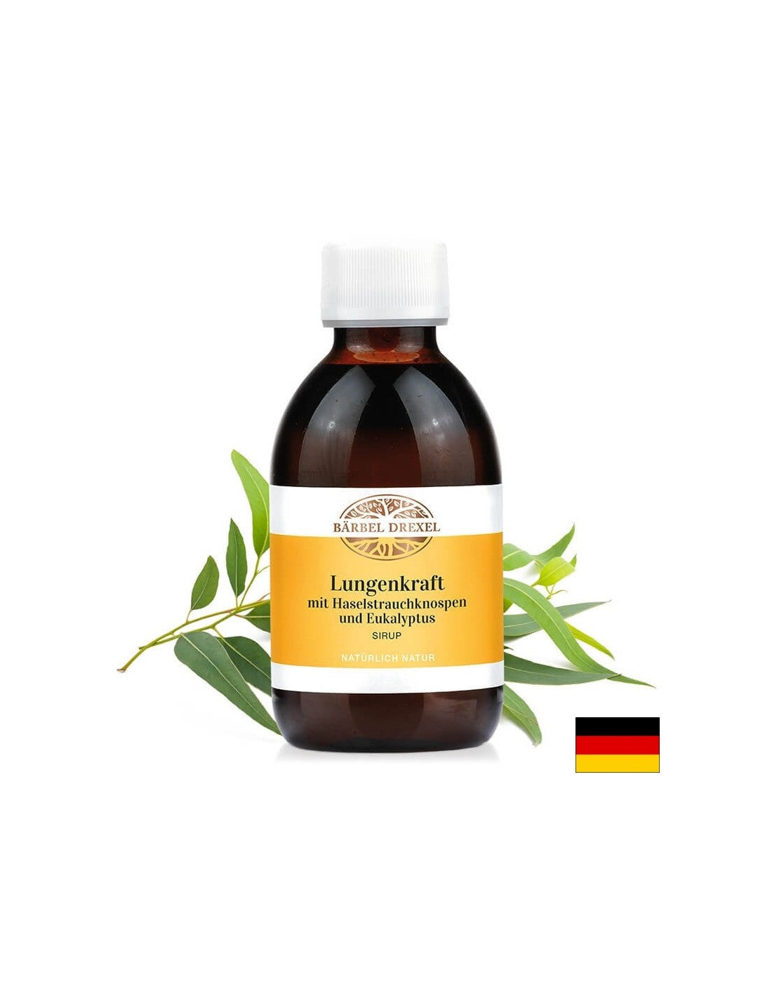 Lungenkraft mit Haselstrauchknospen und Eukalyptus/Sirop à base de plantes pour le système respiratoire, 200 ml <tc>Bärbel Drexel</tc>