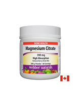 Citrate de magnésium - Citrate de magnésium hautement absorbable 300 mg, 200 g, poudre au goût de baies <tc>Webber Naturals</tc>