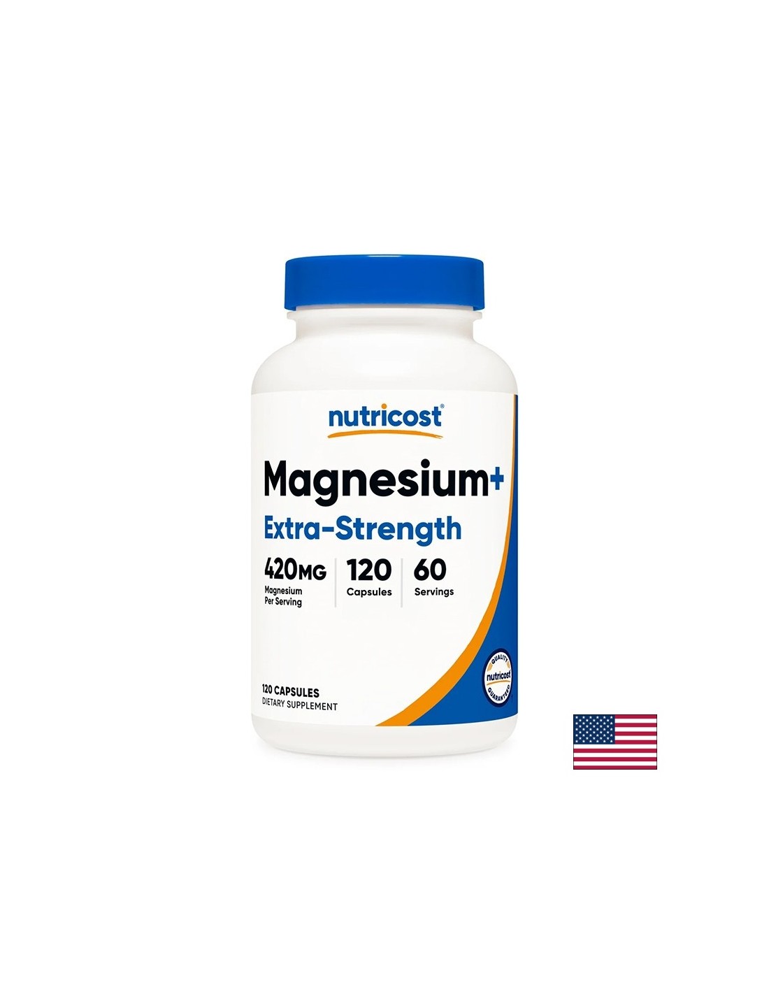 Magnésium (oxyde + glycinate) - formule à forte dose pour le soutien musculaire et le système nerveux, 210 mg x 120 capsules