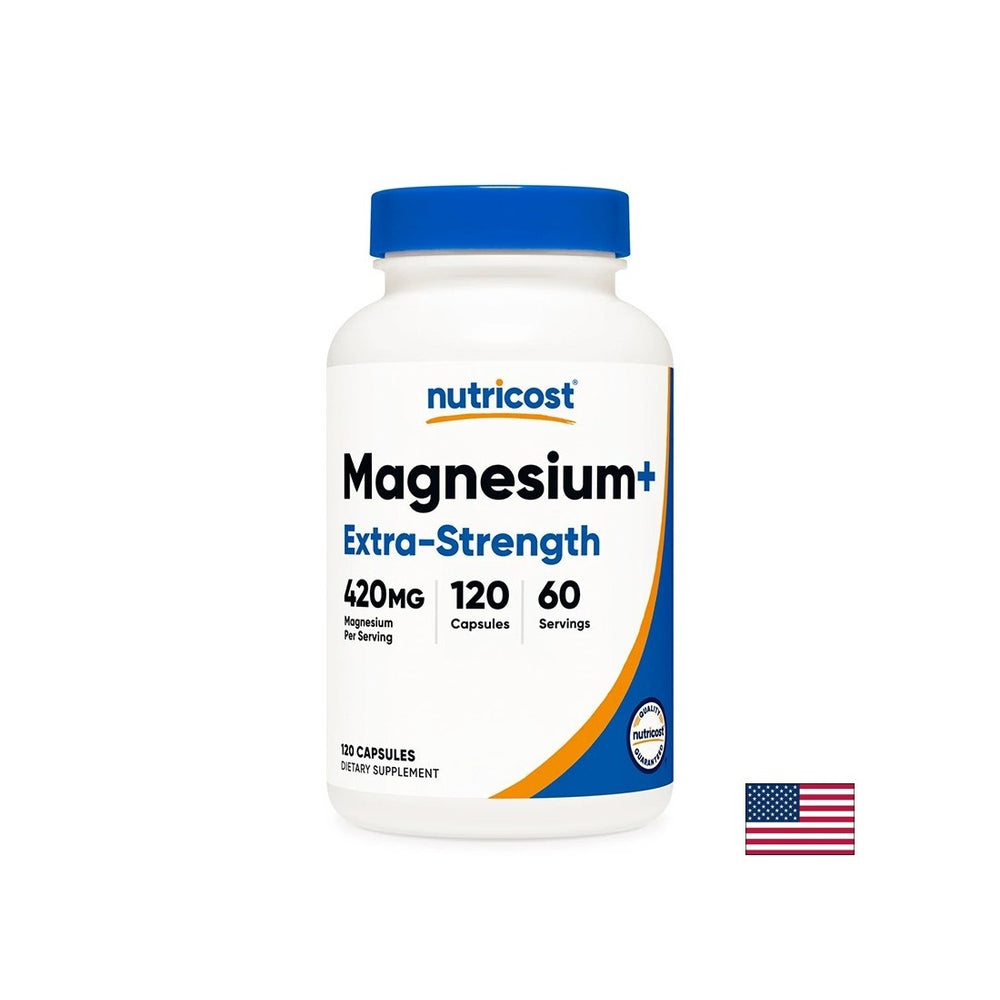 Magnésium (oxyde + glycinate) - formule à forte dose pour le soutien musculaire et le système nerveux, 210 mg x 120 capsules