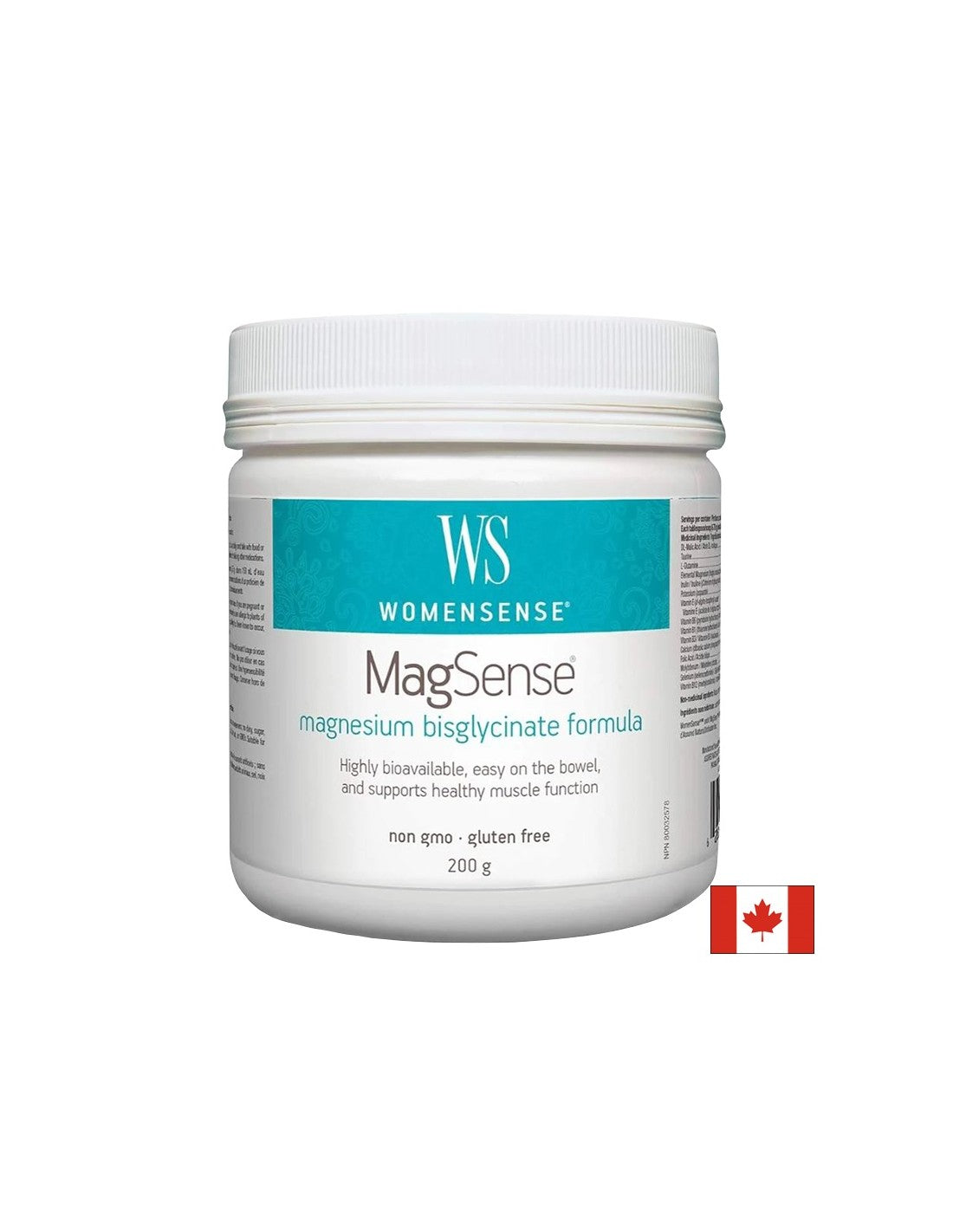 Poudre bisglycinate de magnésium de femmes - 200 grammes