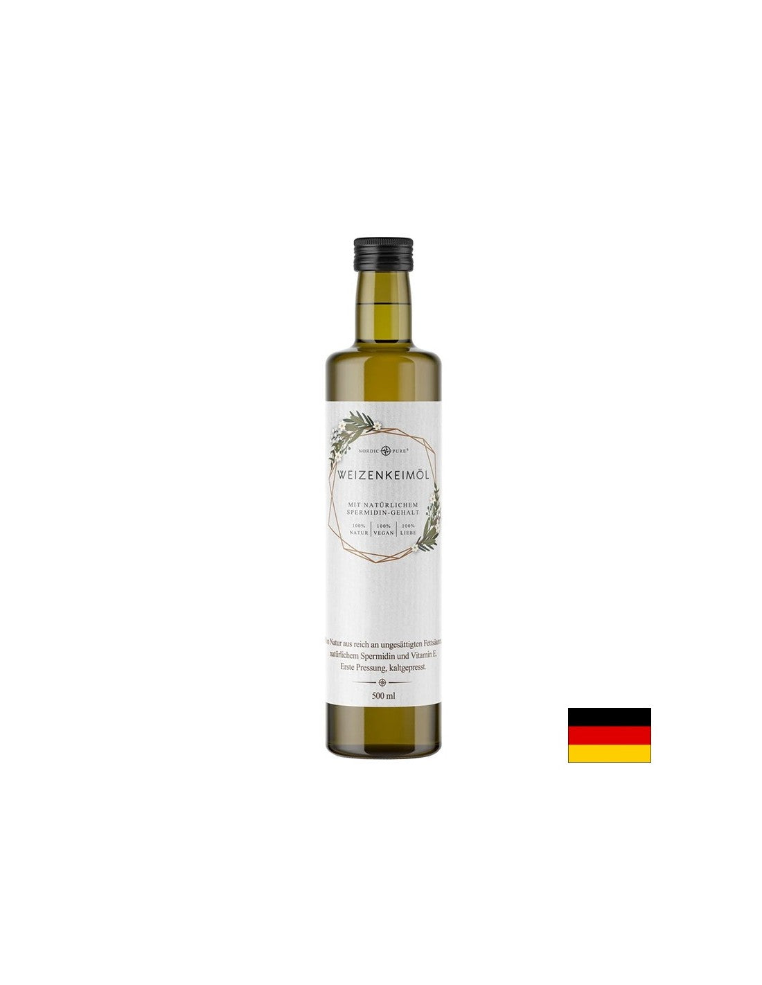 Huile de germe de blé, pressée à froid (vitamine E pure), 500 ml