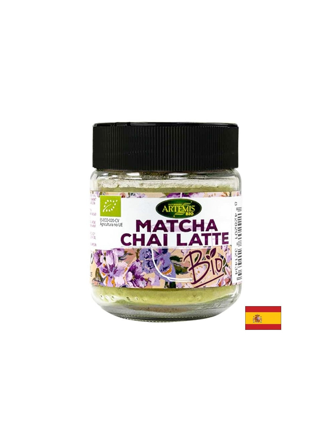 Pour les boissons aromatives - mélange à base de plantes Matcha chai latte - avec matcha, muscade et autres épices biologiques, 60 g, poudre