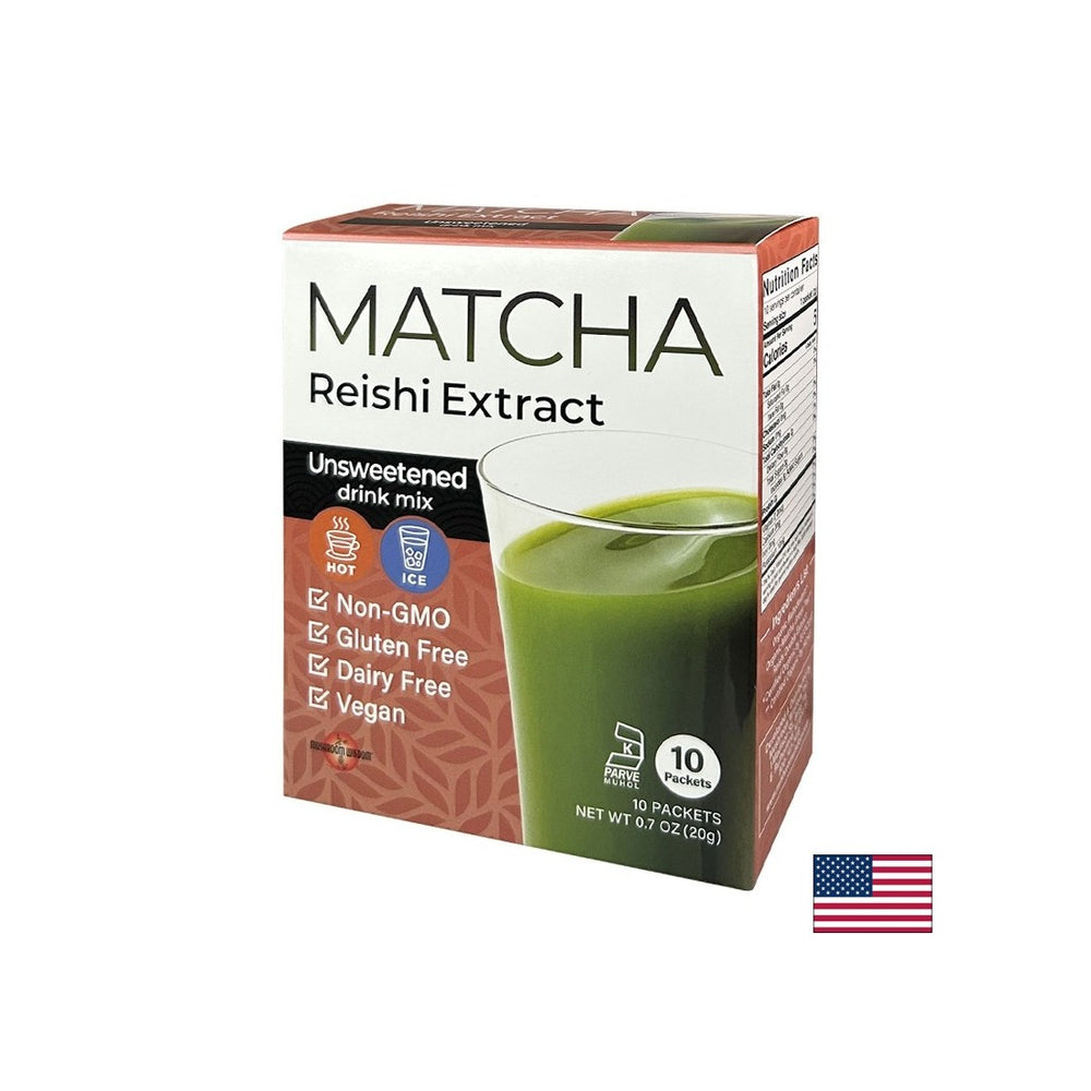 Matcha avec extrait de champignons reishi, 10 sachets