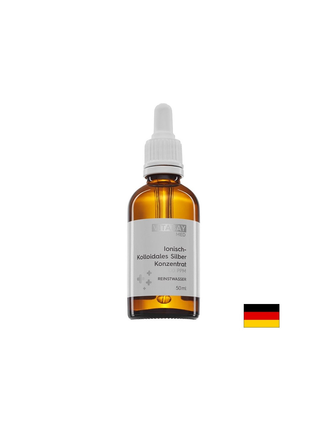 Concentré d'argent colloïdal MED Kolloidales Silber Konzentrat - Concentré d'argent colloïdal 500 PPM - 10:1 hautement concentré, 50 ml <tc>Vitabay</tc>
