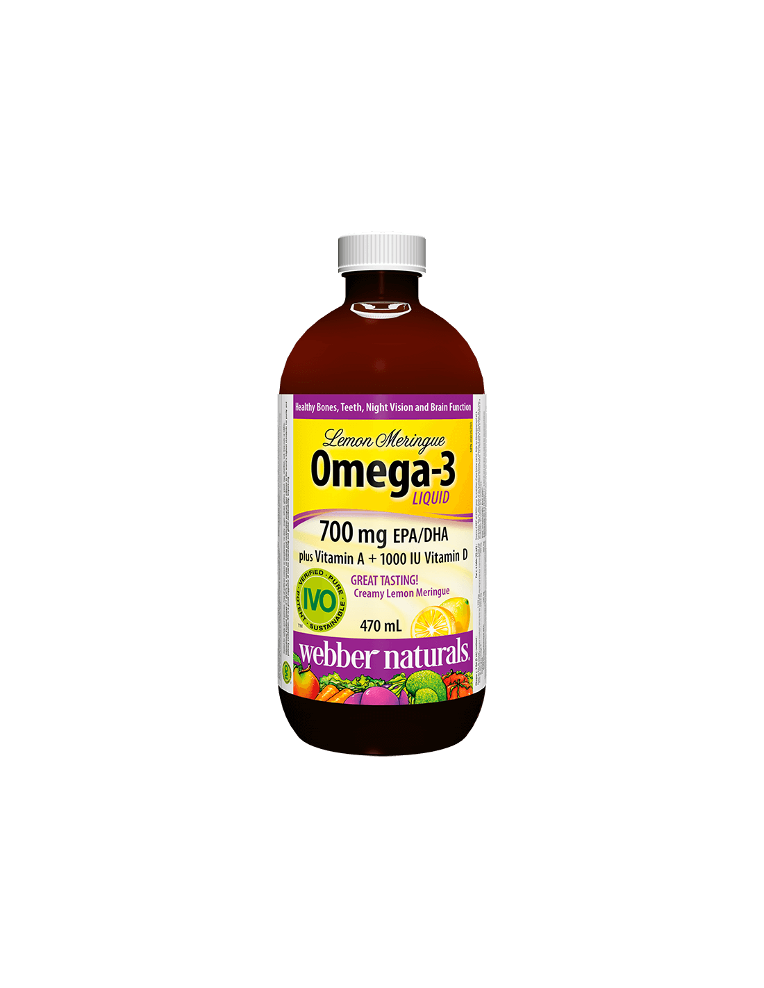Oméga-3 liquide plus vitamine A + vitamine D3 - oméga-3, 1233 mg (700 mg EPA/DHA) + vitamine D3 et A, 470 ml