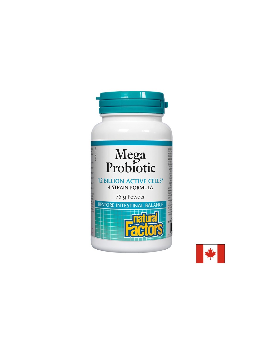 Méga probiotique 12 milliards de probiotiques actifs - poudre - 75 grammes