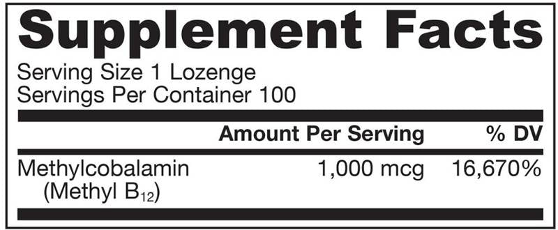 Méthyl B-12 1000 mcg - 100 comprimés sublinguaux