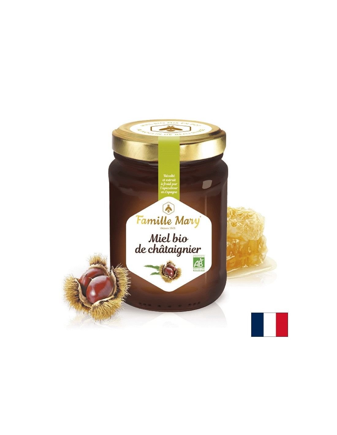 Miel Bio de Châteaignier/Honey châtain comestible biologique, 230 G Famille Mary