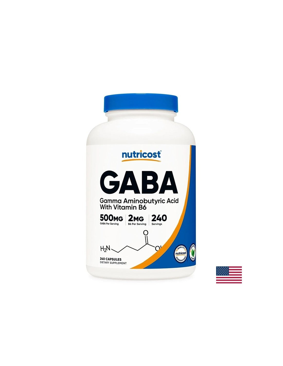 Système cérébral et nerveux - GABA 500 mg + vitamine B6 2 mg, 240 capsules