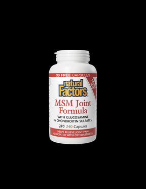 MSM joint formula (with glucosamine and chondroitin sulfate), 240 capsules Natural Factors - Nutra Best Europe