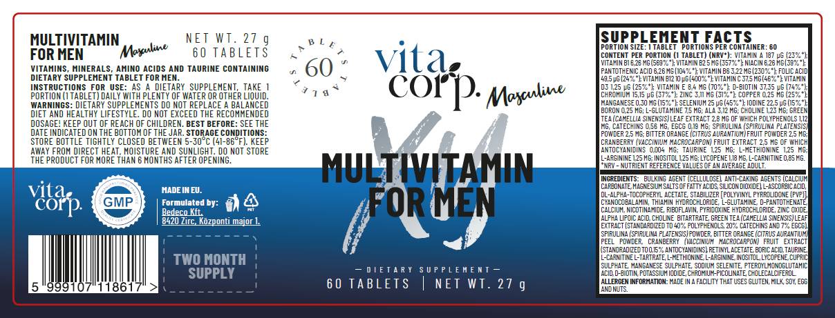 Multivitamine masculine pour hommes - 60 comprimés
