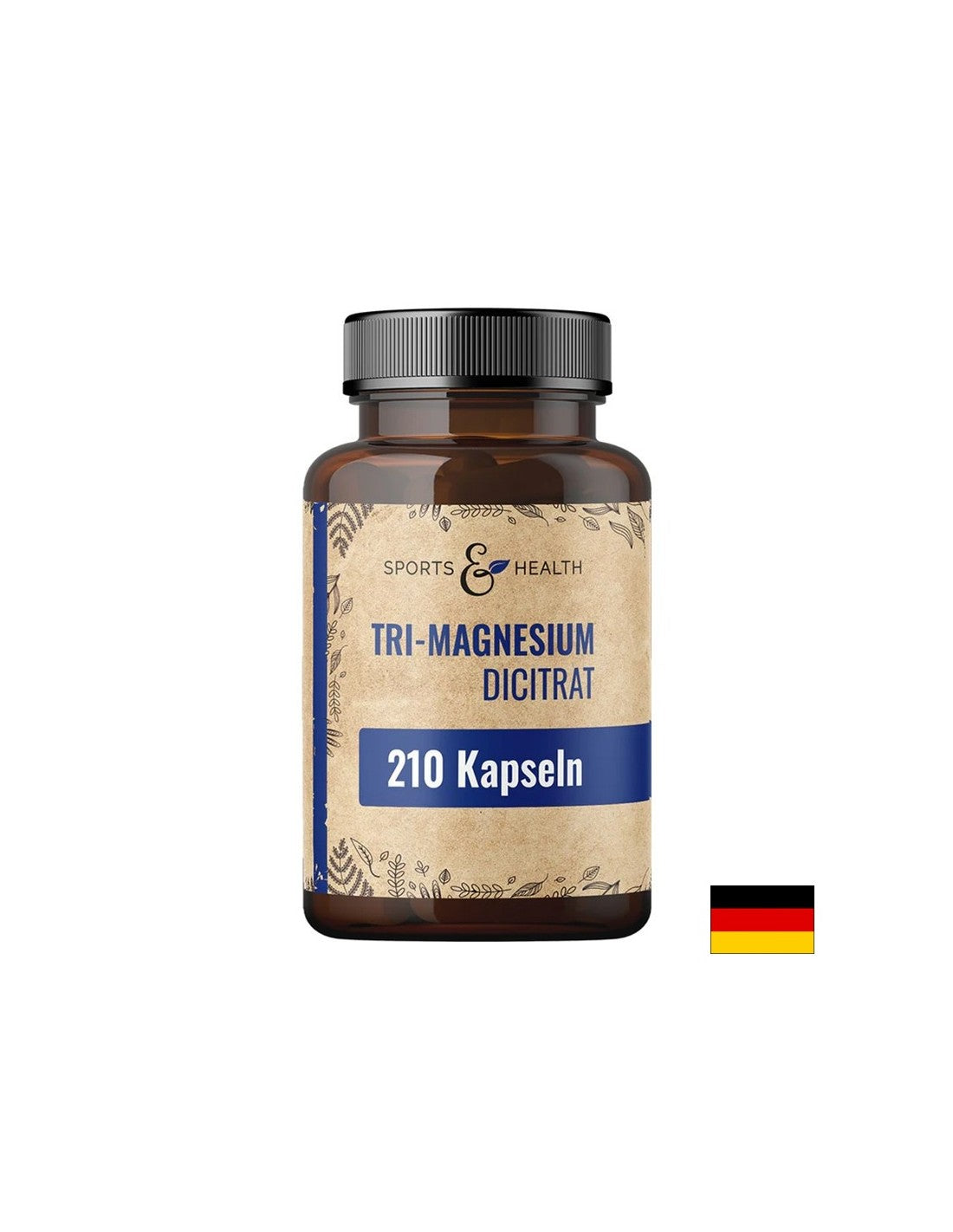 Fonction musculaire, Santé cardiaque et neurologique - Magnésium (Tri-magnésium-Dicitrate), 120 mg x 210 Capsules