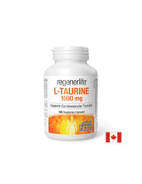 Fonction musculaire et cardiaque - RegenerLife ™ L-taurine, 1000 mg x 120 capsules