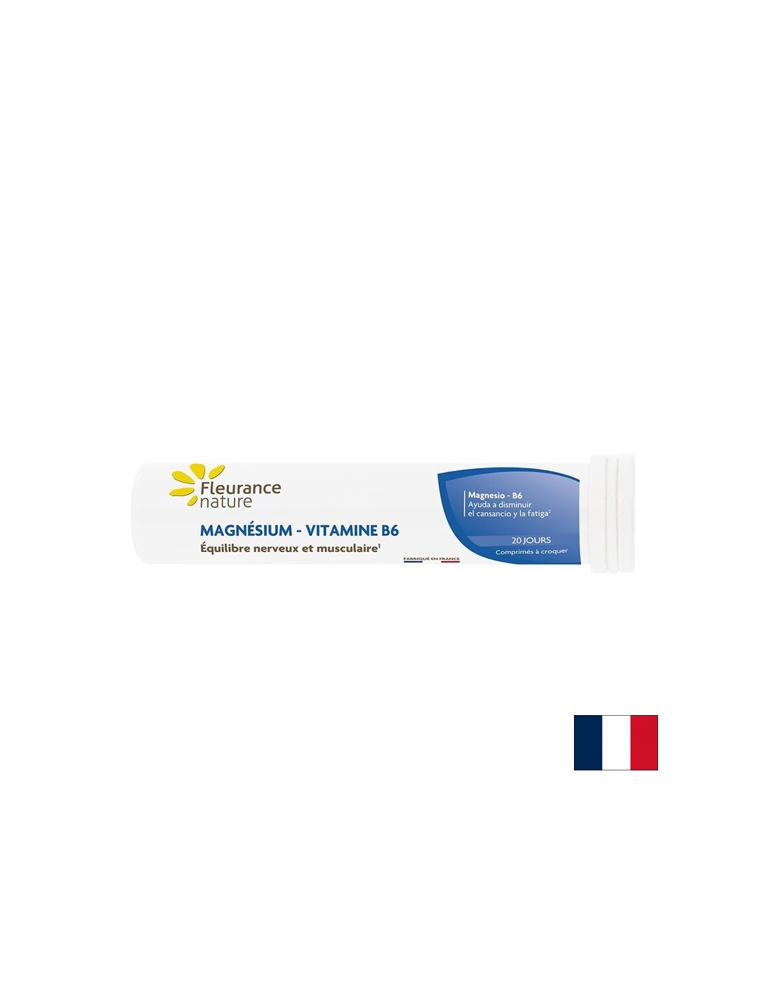 Système musculaire, cardiaque et nerveux - Magnésium (carbonate) 300 mg + vitamine B6 2 mg, 20 comprimés