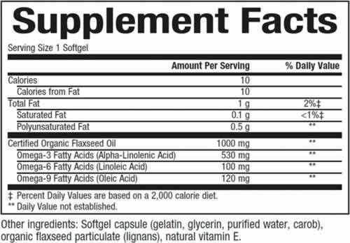 Huile de lin certifiée biologique - 90 capsules de gel