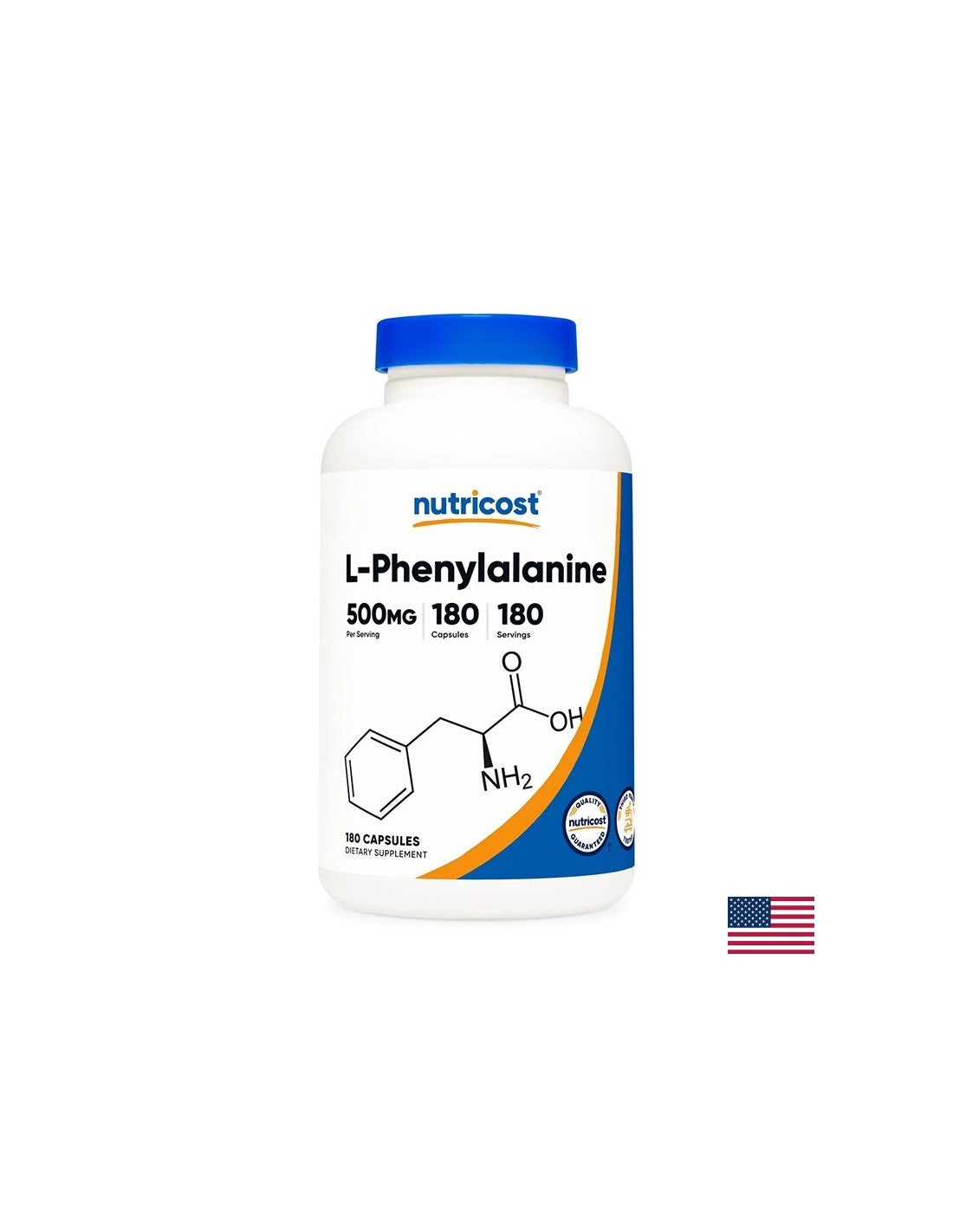 Fonction nerveuse et cérébrale - L-phénylalanine, 180 <tc>Nutricost</tc> Capsules