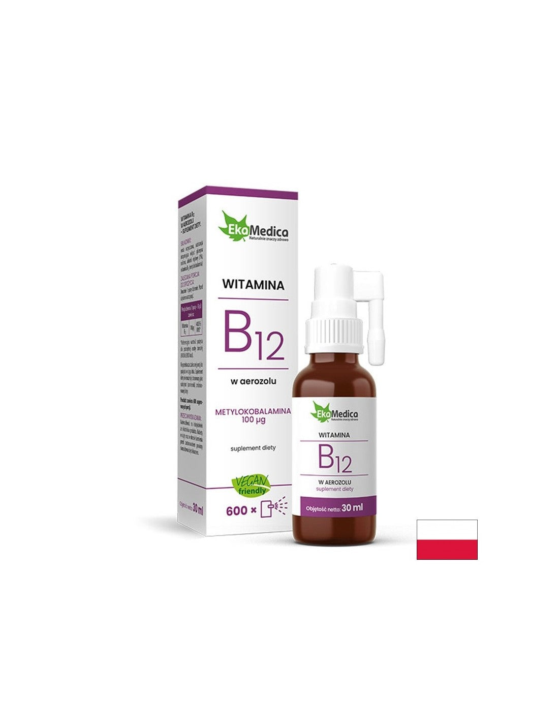 Système nerveux et énergie - Spray de vitamine B12, 30 ml d'Ekamedica