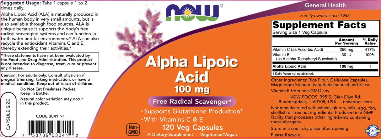 Acide lipoïque alpha 100 mg - 120 capsules