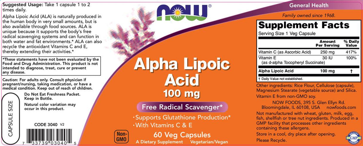 Acide lipoïque alpha 100 mg - 120 capsules