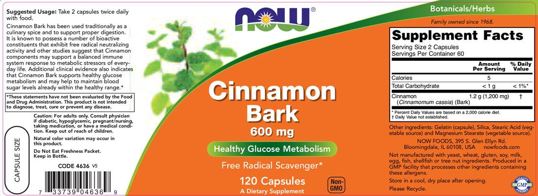 Écorce de cannelle - 120 capsules