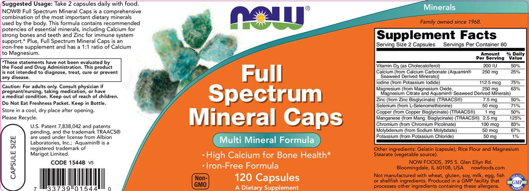 Caps minéraux à spectre complet - 120 capsules