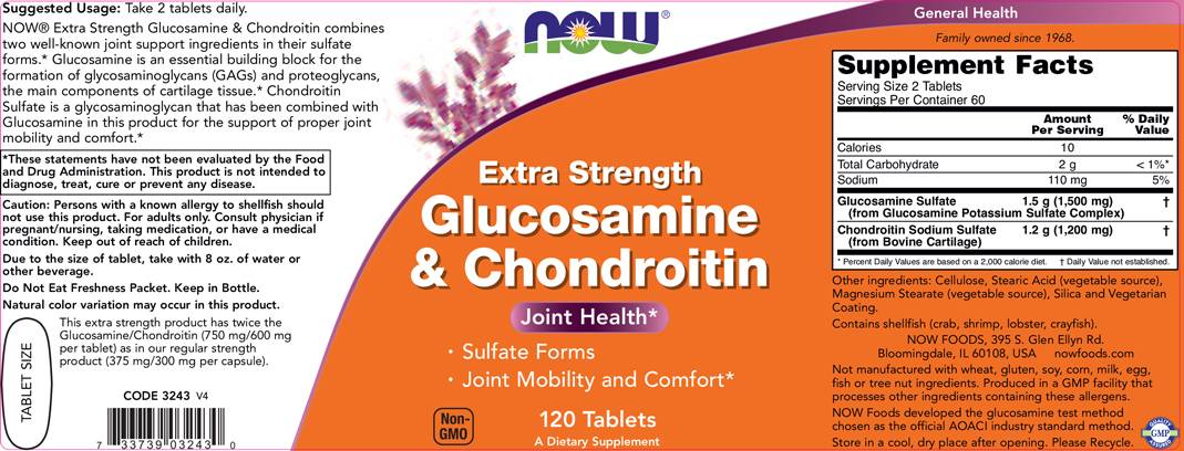 Glucosamine et chondroïtine/force supplémentaire - 240 comprimés