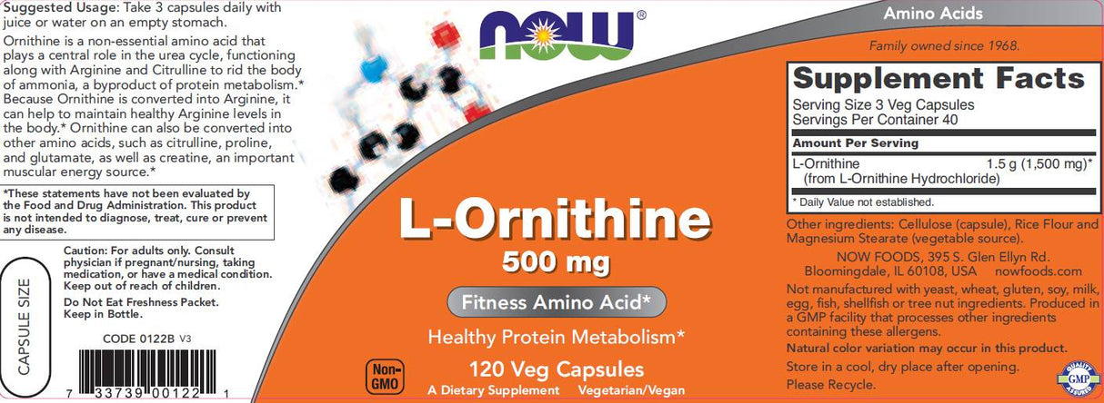 L-Ornithine 500 mg - 60 capsules