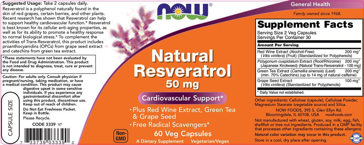 Resvératrol naturel 50 mg - 60 capsules