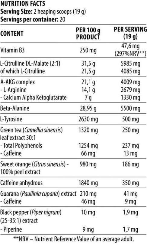 Blood et tripes | The Mind & Body Pre-Workout - 380 grammes