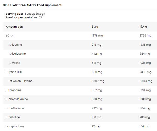 EAA Amino | Acides aminés essentiels - 390 grammes