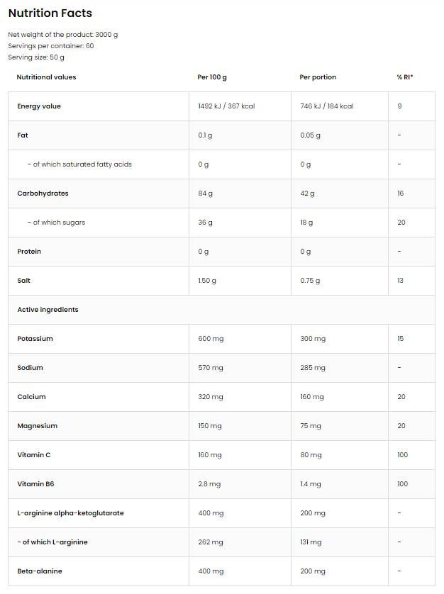 Complexe de glucides/glucides - 1000 грама