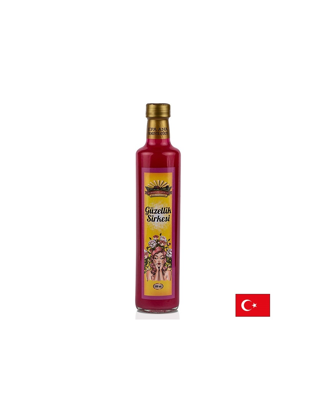 «Beauté» du vinaigre naturel - de la rose sauvage, de l'hibiscus, de la lavande, de la pomme de montagne, de la cannelle, 500 ml