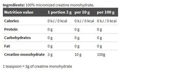 Créatine mono Creapure Powder - 500 grammes
