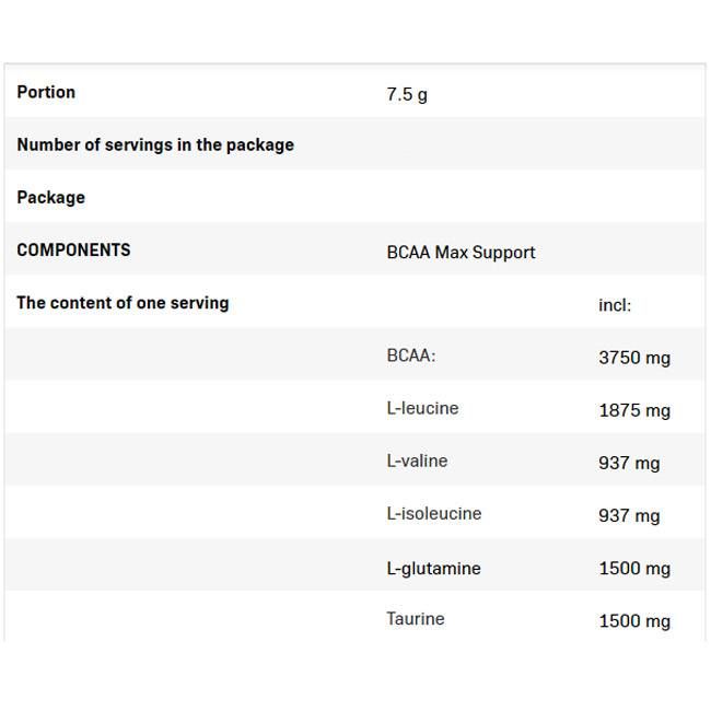 Support BCAA Max - 500 grammes