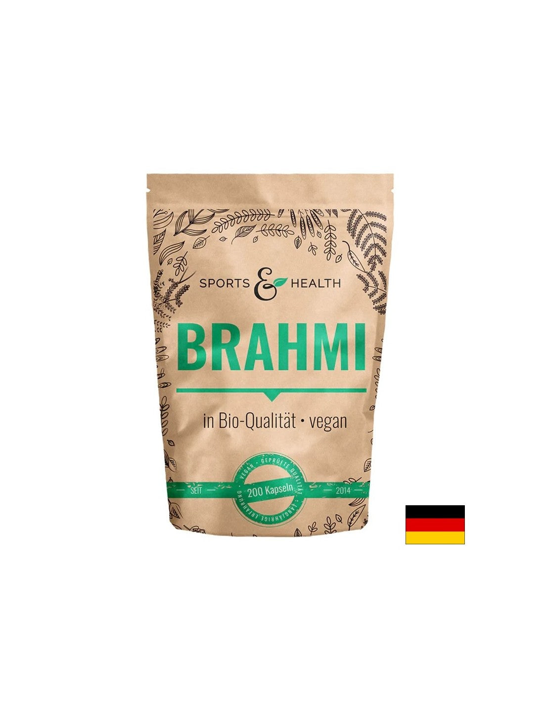 Mémoire et concentration - Brahmi (Bacopa monieri), 500 mg x 200 capsules