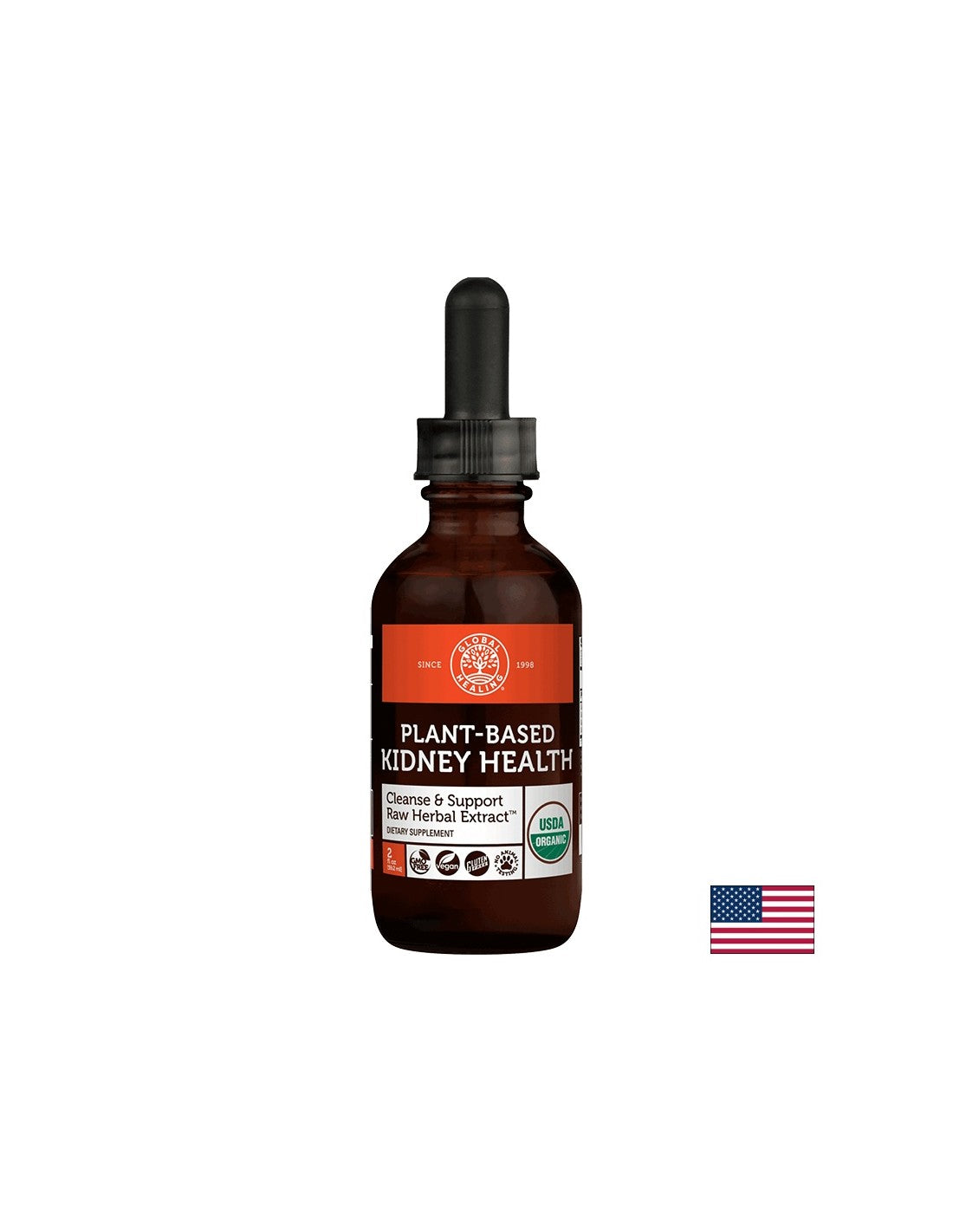 Nettoyer pour la santé rénale à base de plantes et soutien à l'extrait de plantes cru/mélange à base de plantes pour les reins sains, 59,2 ml de guérison mondiale