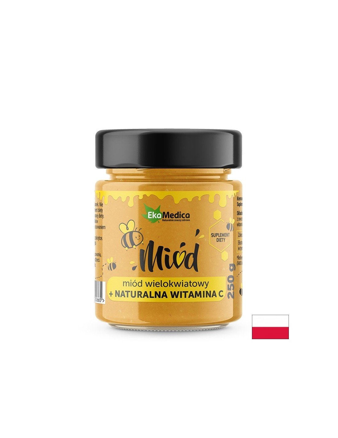 Miel multicolore polyfloré avec vitamine C naturel, 250 g d'Ekamedica